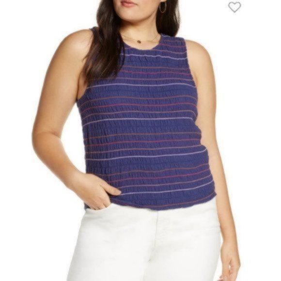 Texture & Thread Rainbow-Stitch Smocked Tank Top - Picture 1 of 7